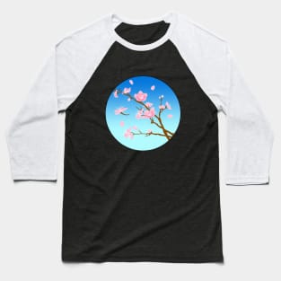 Cherry Blossom Design Baseball T-Shirt